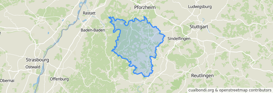 Mapa de ubicacion de Landkreis Calw.