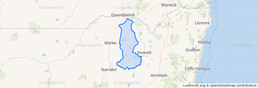 Mapa de ubicacion de Gwydir Shire Council.