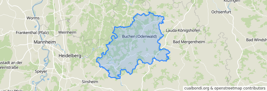 Mapa de ubicacion de Neckar-Odenwald-Kreis.