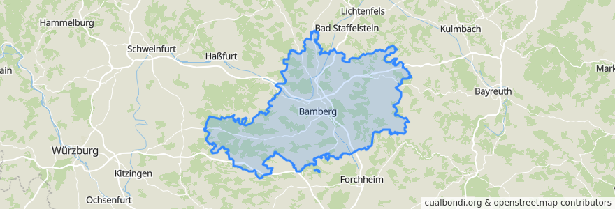 Mapa de ubicacion de Landkreis Bamberg.