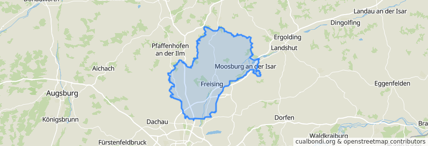 Mapa de ubicacion de Landkreis Freising.