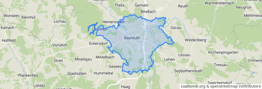 Mapa de ubicacion de Bayreuth.