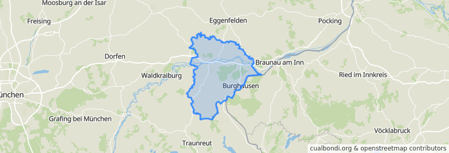 Mapa de ubicacion de Landkreis Altötting.