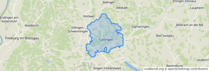 Mapa de ubicacion de Landkreis Tuttlingen.