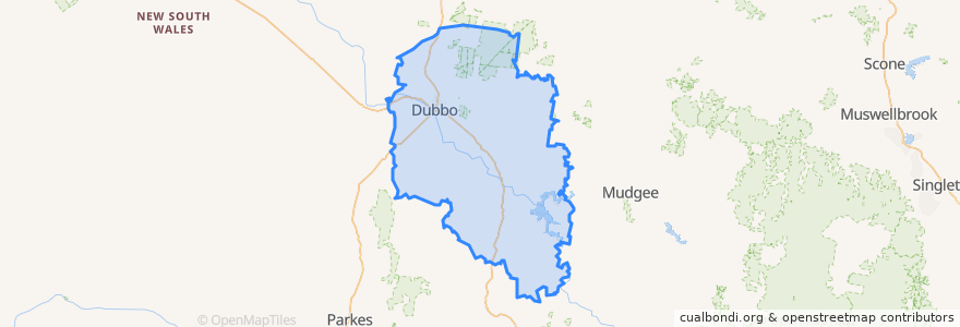 Mapa de ubicacion de Dubbo Regional Council.