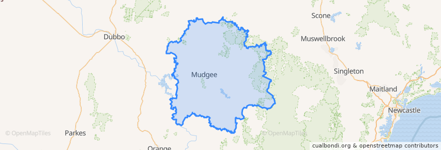 Mapa de ubicacion de Mid-Western Regional Council.