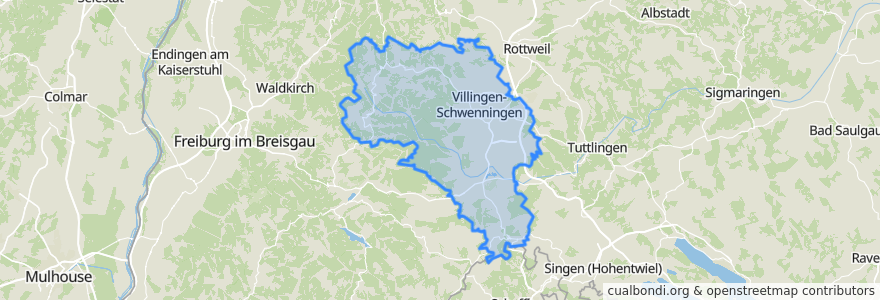 Mapa de ubicacion de Schwarzwald-Baar-Kreis.