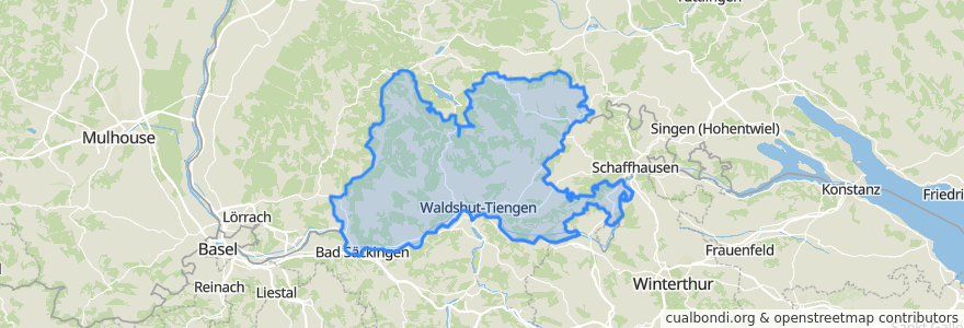 Mapa de ubicacion de Landkreis Waldshut.