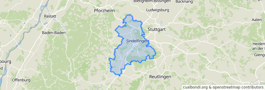 Mapa de ubicacion de Landkreis Böblingen.