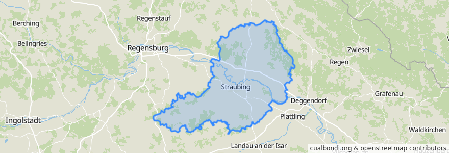 Mapa de ubicacion de Landkreis Straubing-Bogen.