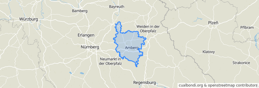 Mapa de ubicacion de Landkreis Amberg-Sulzbach.