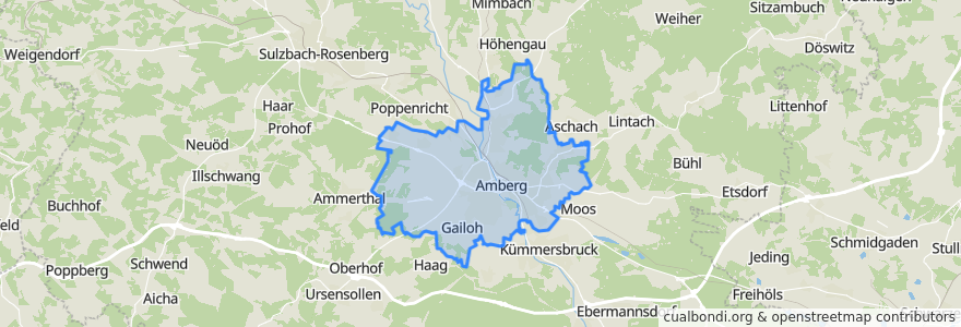 Mapa de ubicacion de Amberg.