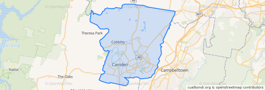 Mapa de ubicacion de Camden Council.