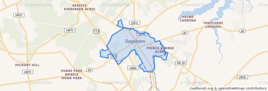 Mapa de ubicacion de Dagsboro.