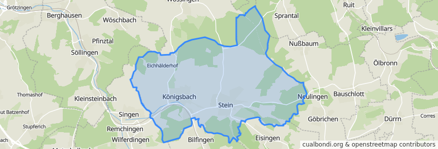 Mapa de ubicacion de Königsbach-Stein.