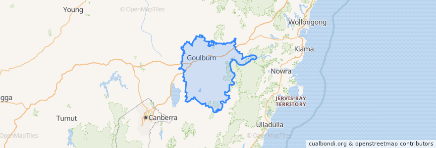 Mapa de ubicacion de Goulburn Mulwaree Council.