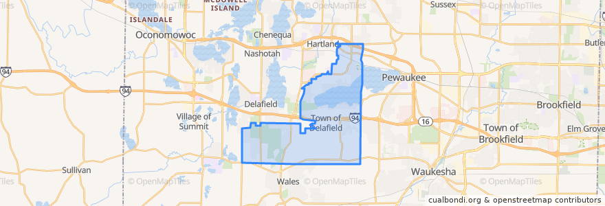 Mapa de ubicacion de Town of Delafield.