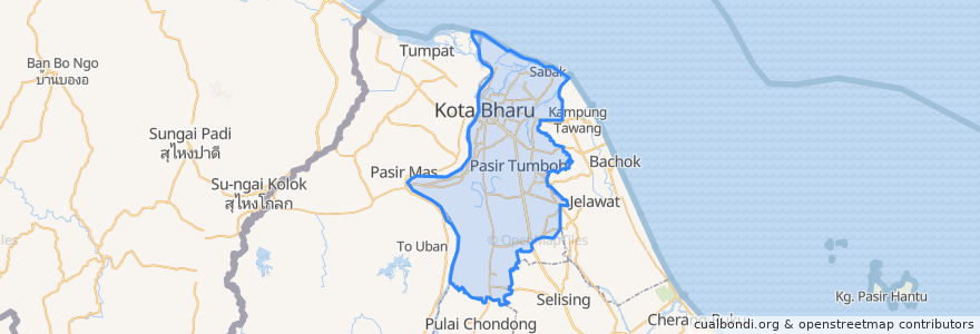 Mapa de ubicacion de Kota Bharu.