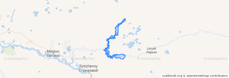 Mapa de ubicacion de сельское поселение Ваховск.