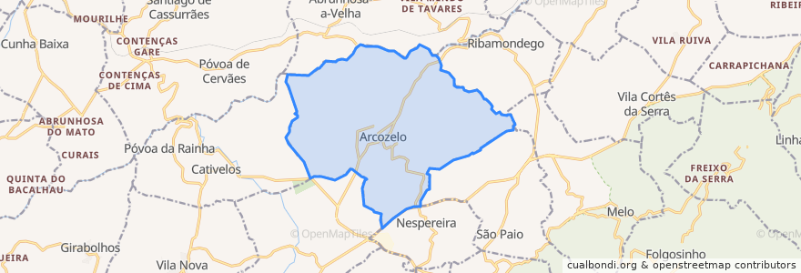 Mapa de ubicacion de Arcozelo.