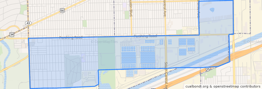 Mapa de ubicacion de Stickney.