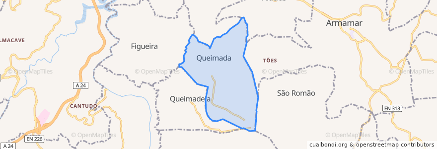 Mapa de ubicacion de Queimada.