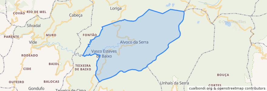 Mapa de ubicacion de Alvoco da Serra.