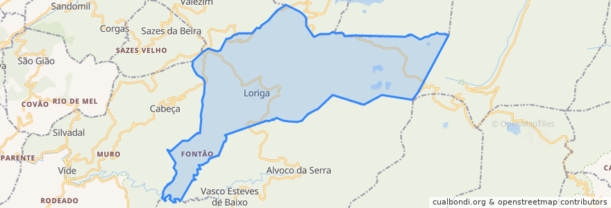 Mapa de ubicacion de Loriga.