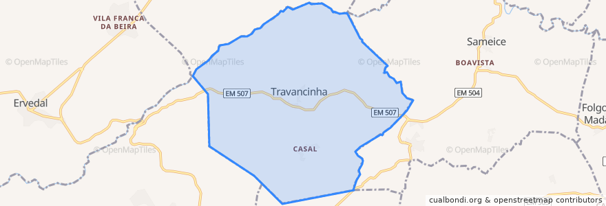 Mapa de ubicacion de Travancinha.