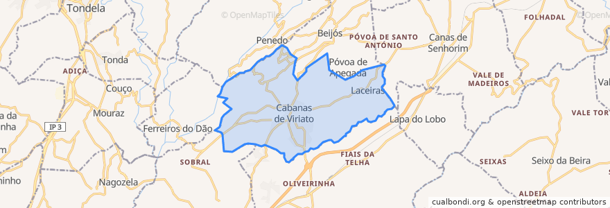 Mapa de ubicacion de Cabanas de Viriato.