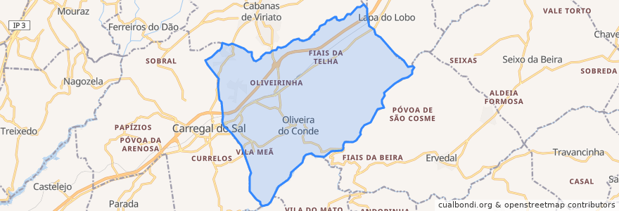 Mapa de ubicacion de Oliveira do Conde.