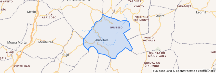 Mapa de ubicacion de Almofala.