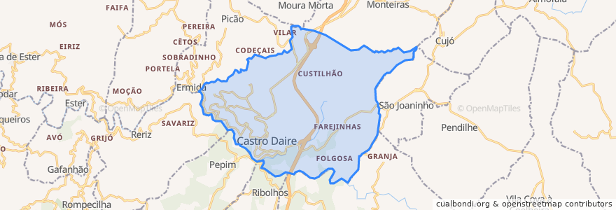 Mapa de ubicacion de Castro Daire.