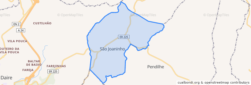 Mapa de ubicacion de São Joaninho.