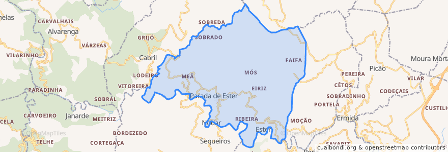 Mapa de ubicacion de Parada de Ester e Ester.