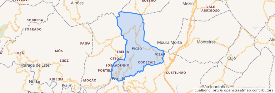 Mapa de ubicacion de Picão e Ermida.