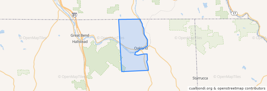 Mapa de ubicacion de Oakland Township.