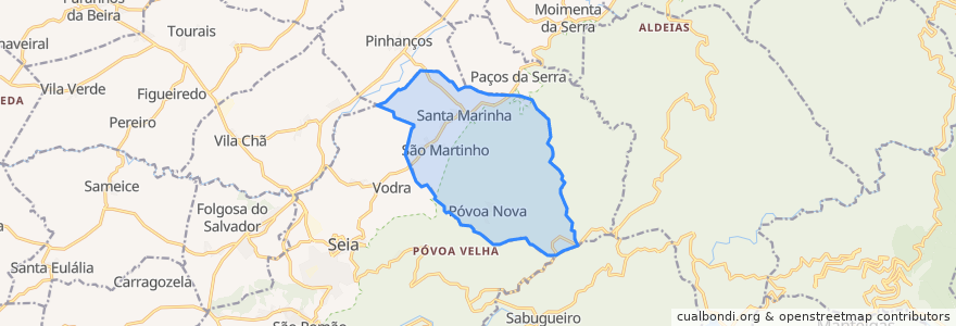 Mapa de ubicacion de Santa Marinha e São Martinho.