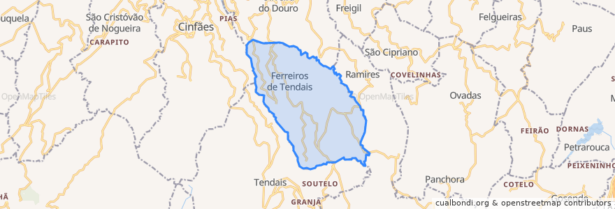 Mapa de ubicacion de Ferreiros de Tendais.