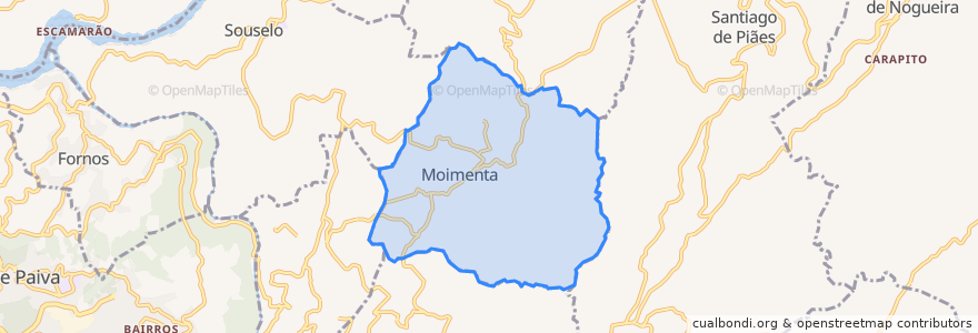 Mapa de ubicacion de Moimenta.