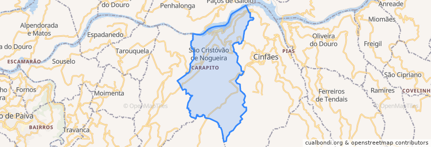 Mapa de ubicacion de São Cristóvão de Nogueira.