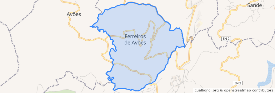 Mapa de ubicacion de Ferreiros de Avões.