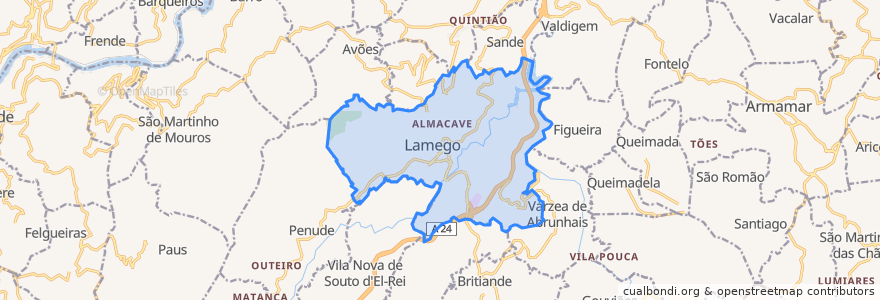 Mapa de ubicacion de Lamego (Almacave e Sé).