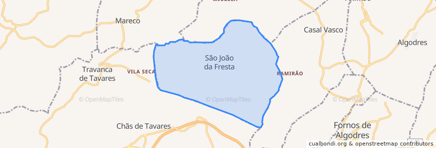 Mapa de ubicacion de São João da Fresta.