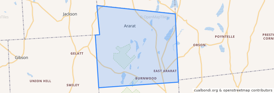Mapa de ubicacion de Ararat Township.