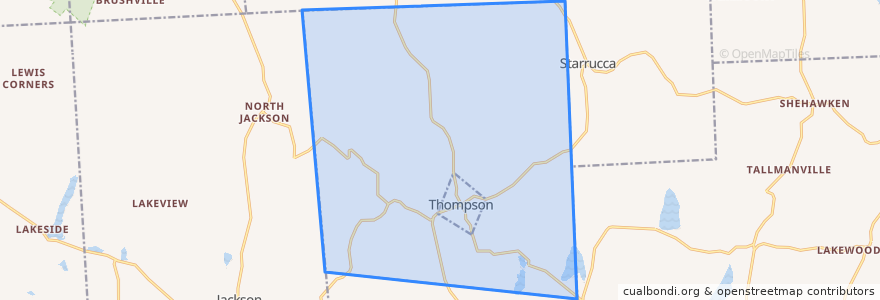 Mapa de ubicacion de Thompson Township.