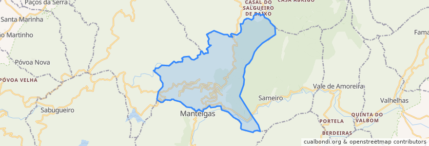 Mapa de ubicacion de Manteigas (Santa Maria).