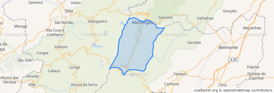 Mapa de ubicacion de Manteigas (São Pedro).