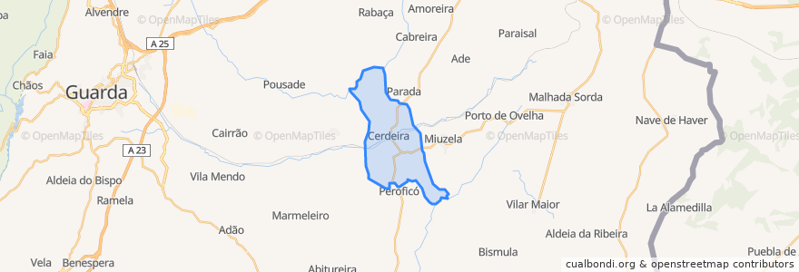 Mapa de ubicacion de Cerdeira.