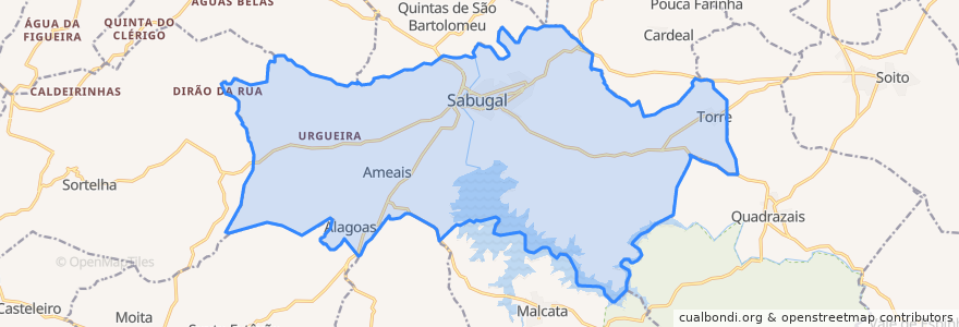 Mapa de ubicacion de Sabugal e Aldeia de Santo António.